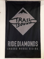 Trailbound Garage Banner Grey Ride Diamonds