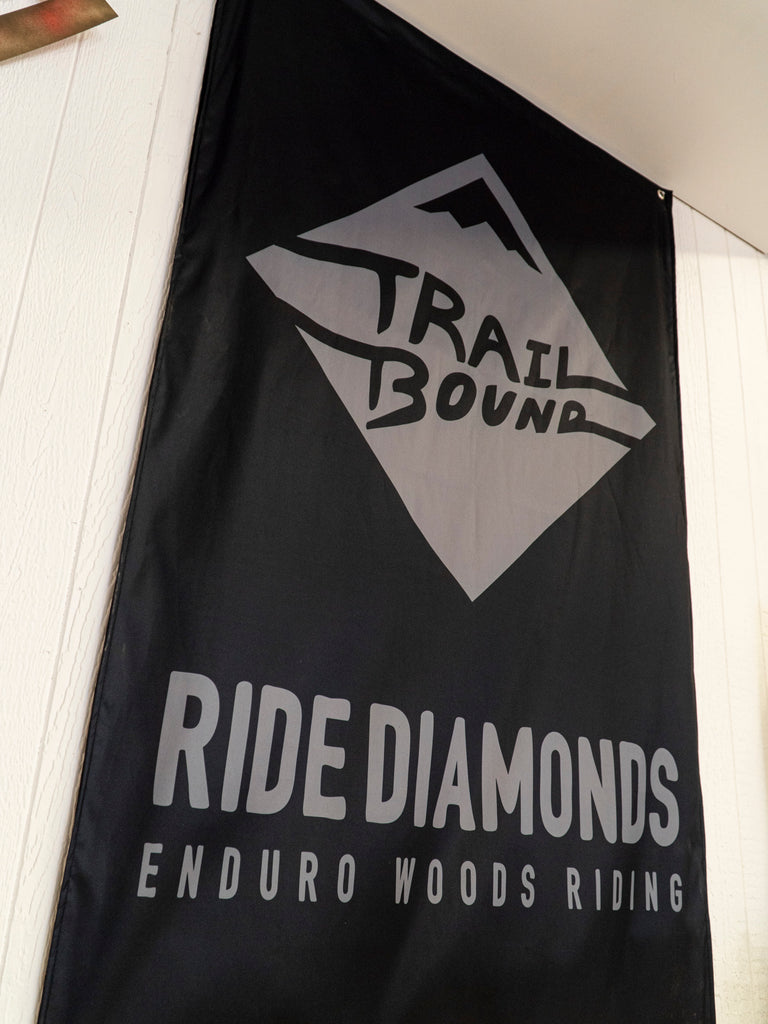 Trailbound Garage Banner Grey Ride Diamonds