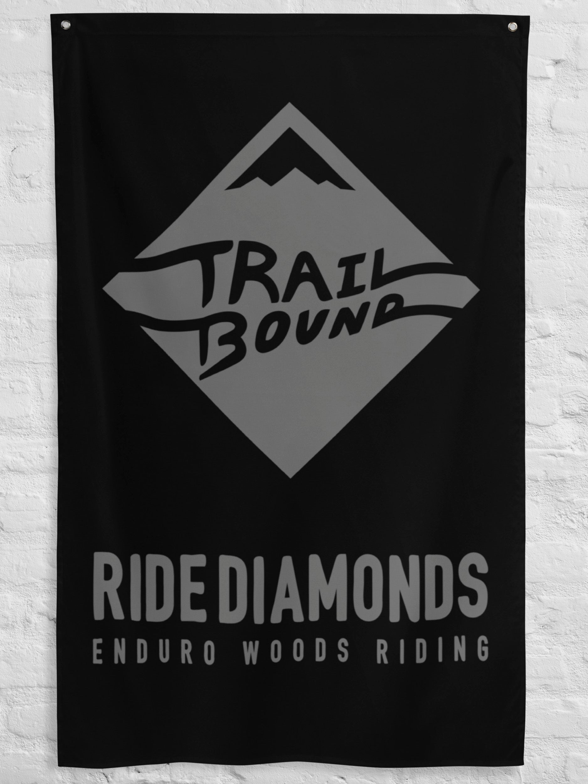 Trailbound Garage Banner Grey Ride Diamonds