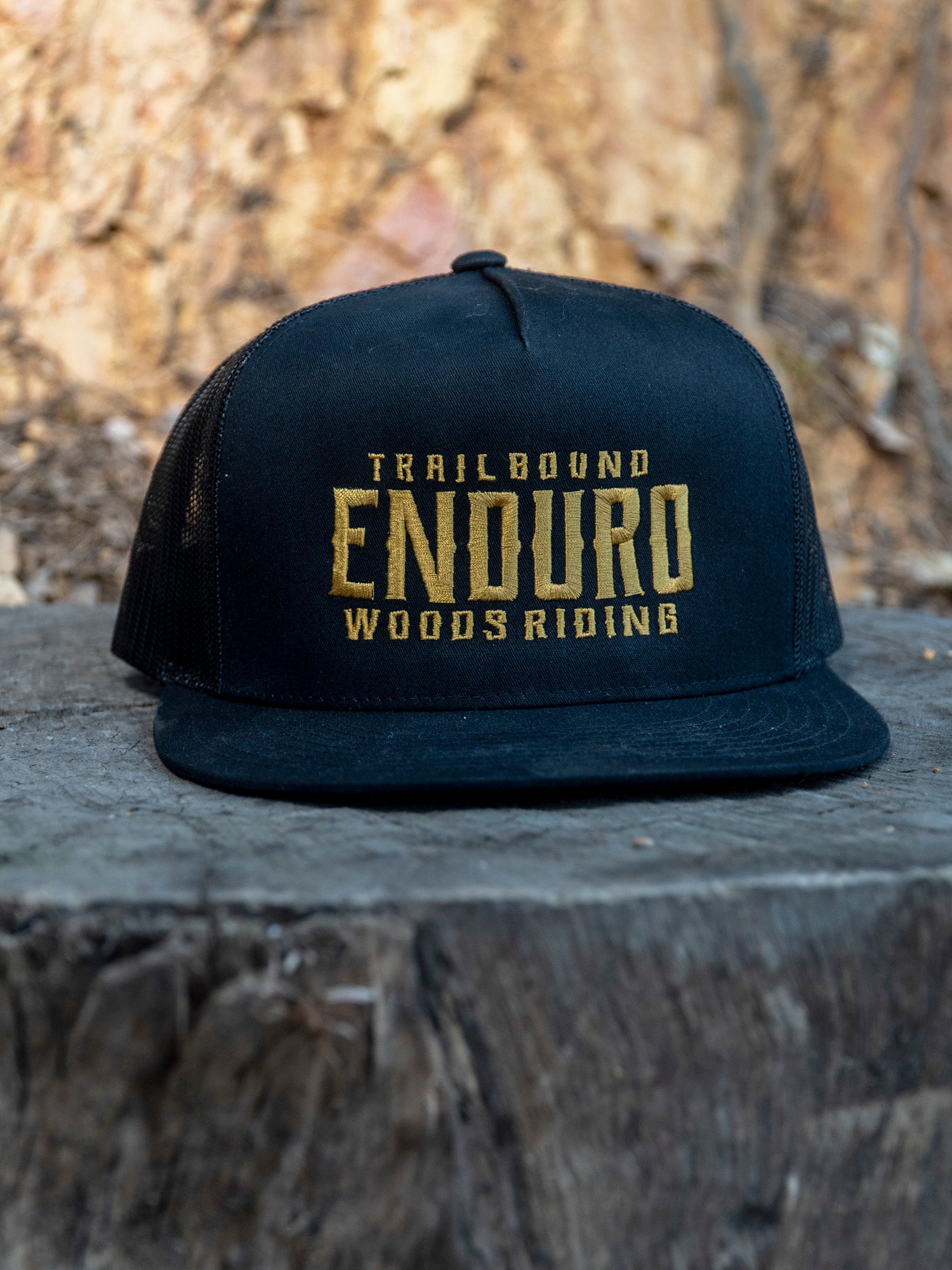 Enduro Woods Riding Gold and Black Mesh Hat