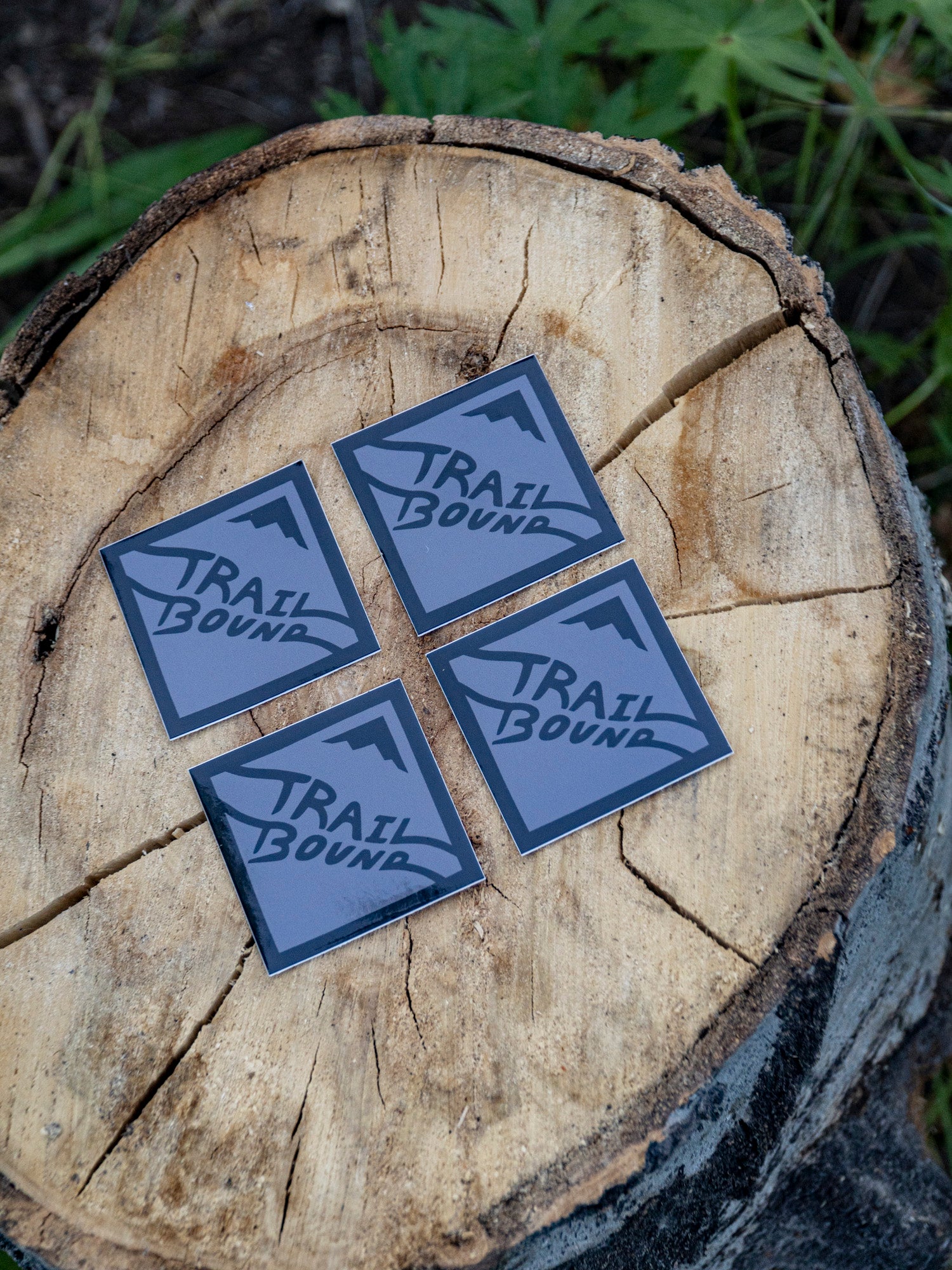 Heavy Duty Grey Small Trailbound Sticker 4 pack