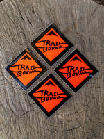Heavy Duty Orange Trailbound Sticker 4 pack