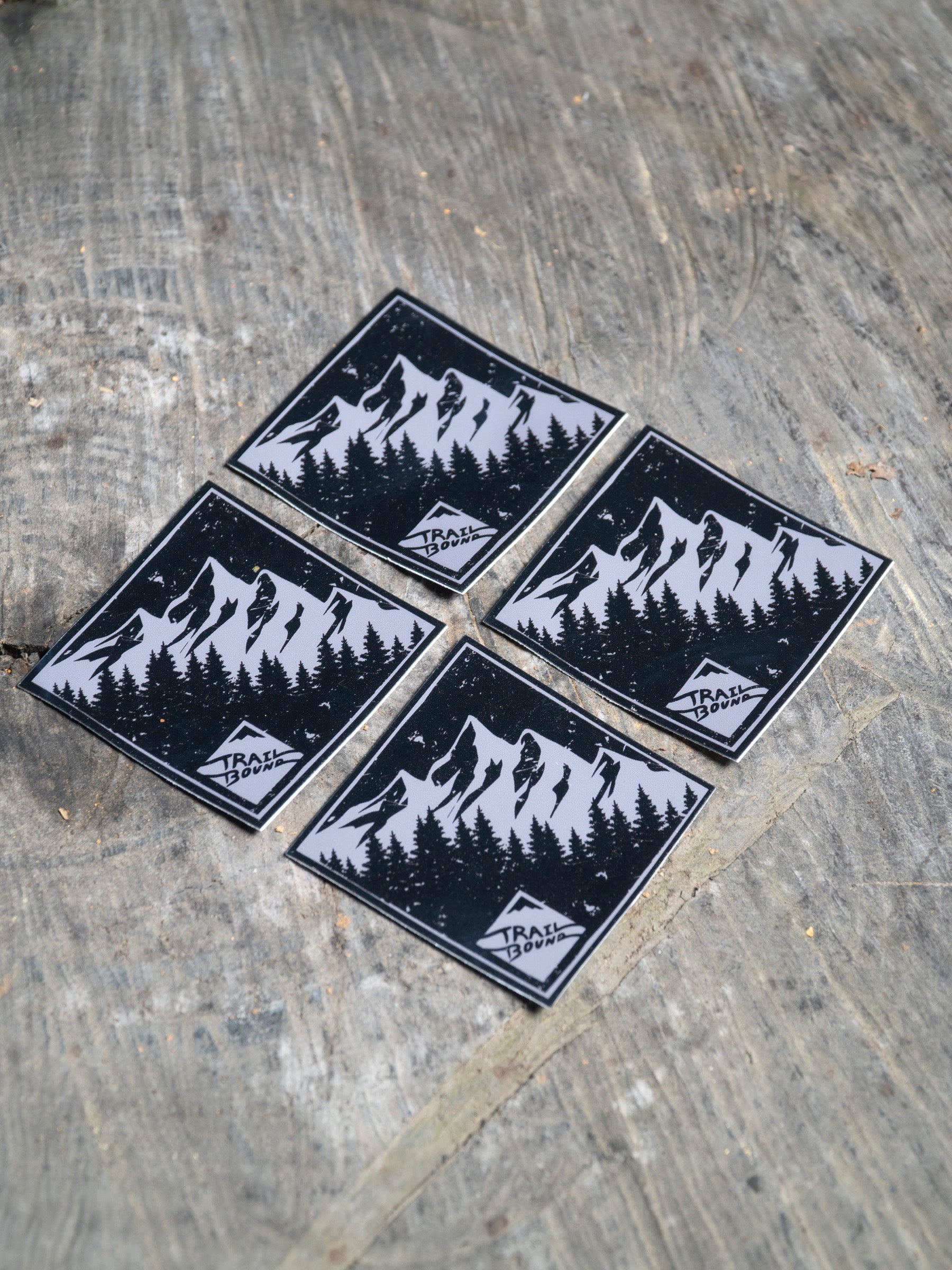 Mountain Tree Sticker 4 pack