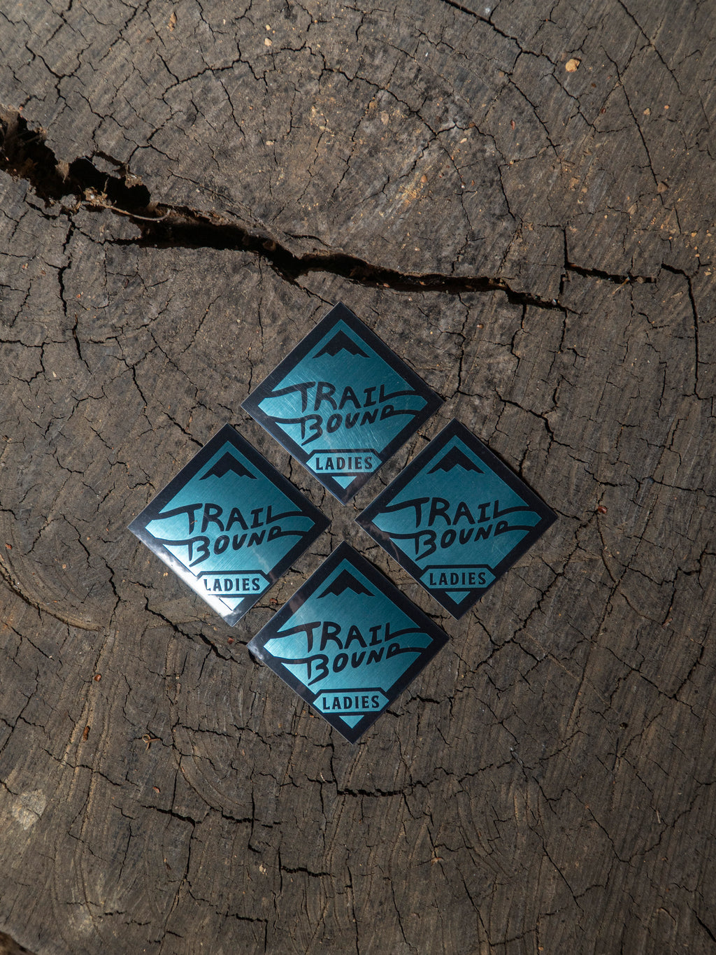 Trailbound Ladies Aluminum Sticker Small 4 pack